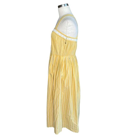THE GREAT The Laurel Pinstripe Midi Dress Women's Size 2 US Size Medium Sunshine - Picture 3 of 10